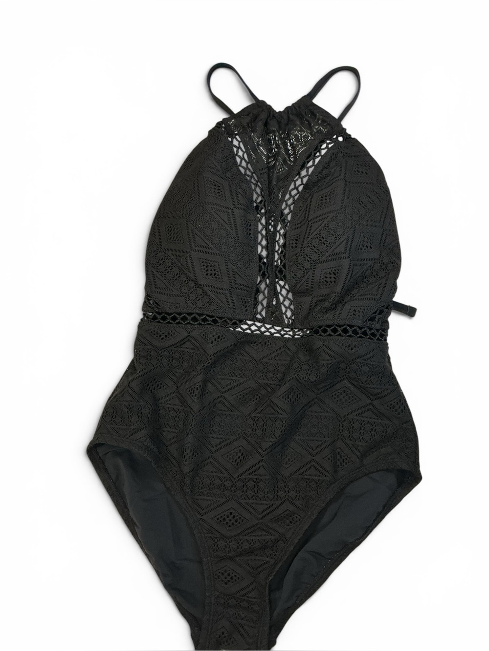Aqua Couture Black Lace One-Piece Swimsuit NWOT Size Medium